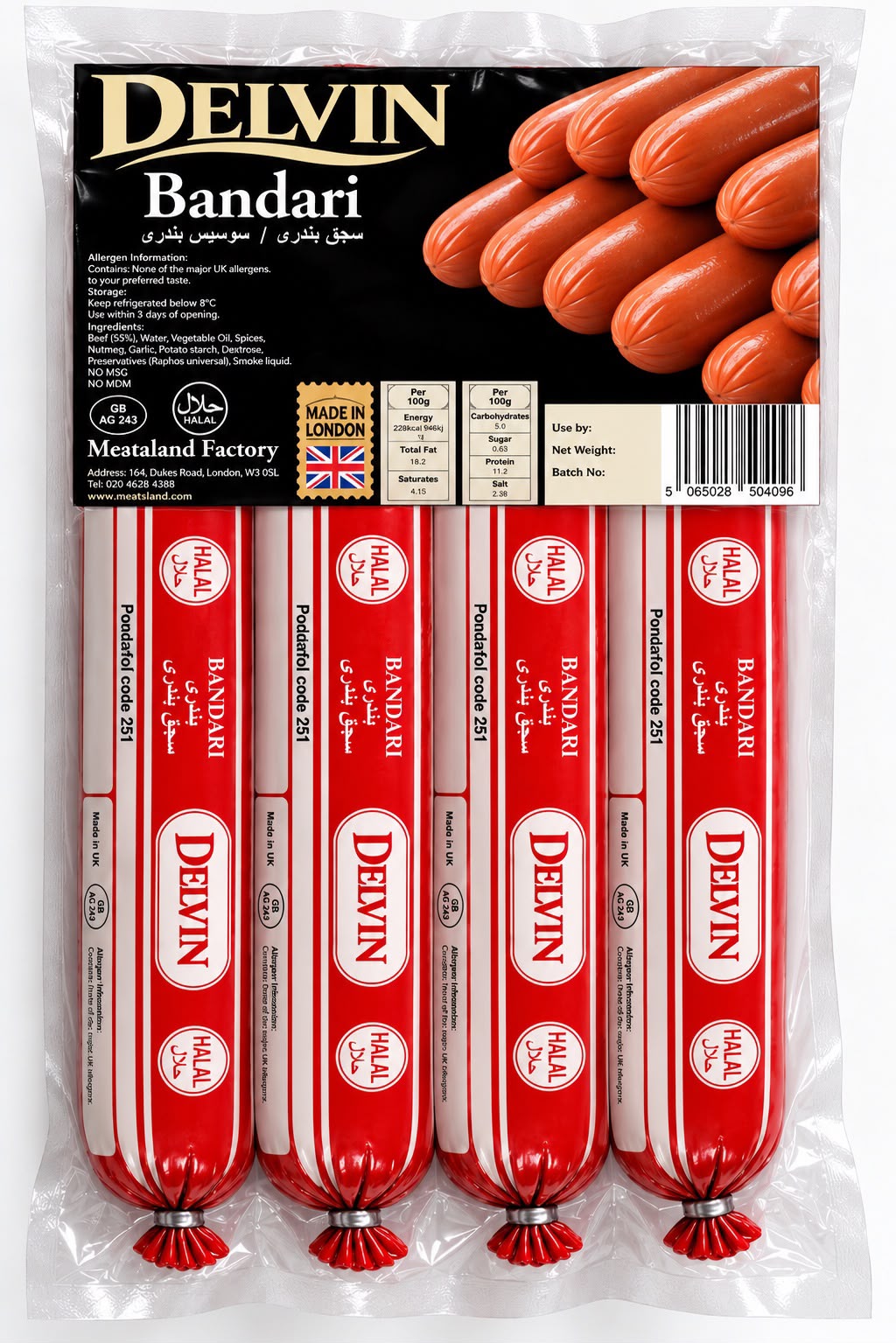 Bandari Delvin packaging