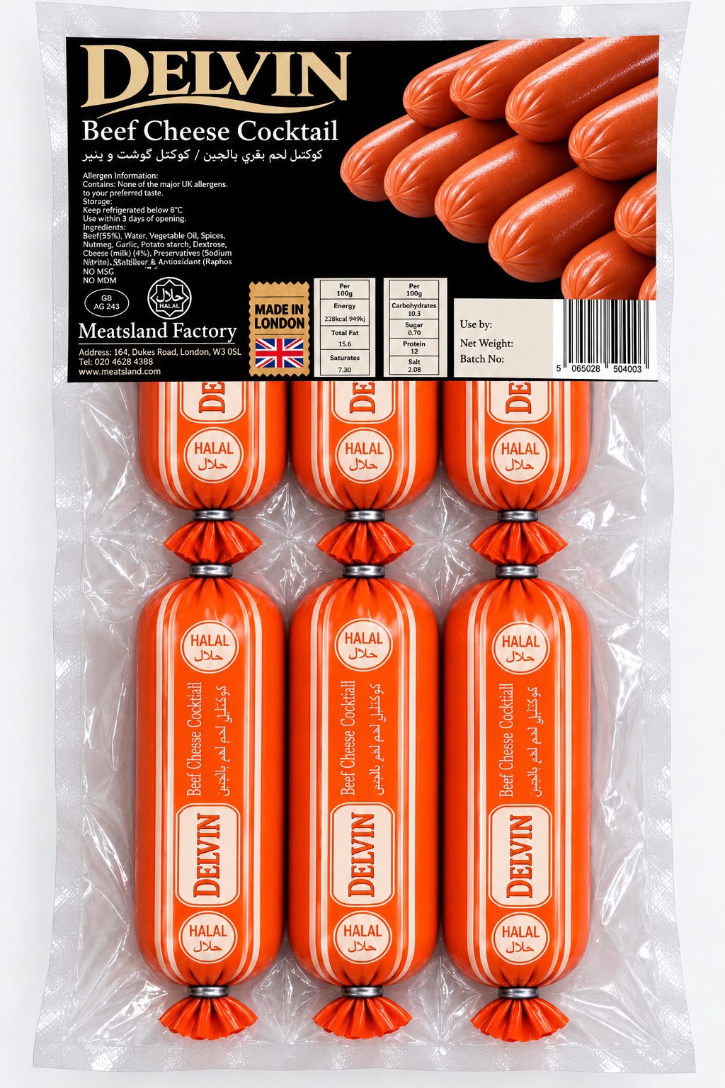 Beef Cheese Cocktail Delvin packaging