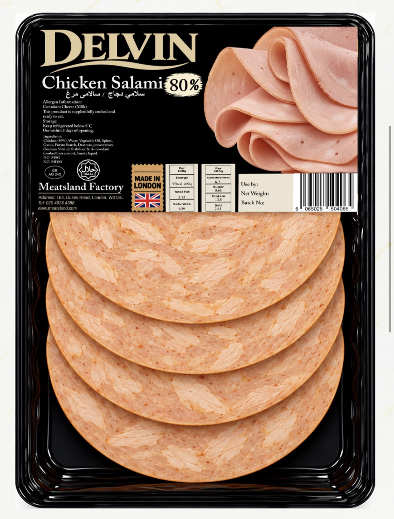 Chicken Salami Delvin packaging